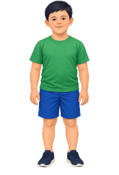 Illustrazione di un bambino con i tratti numerati